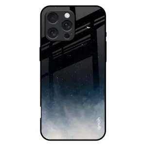 Clear Pattern Ergonomic Shape Black Aura Glass Case for iPhone 16 Pro Max