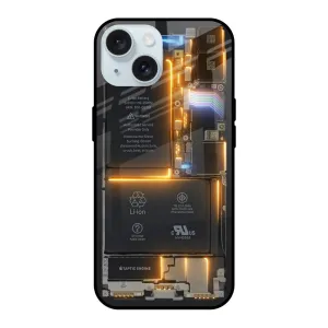 Clear Pattern Glow Up Skeleton Glass Case for iPhone 15