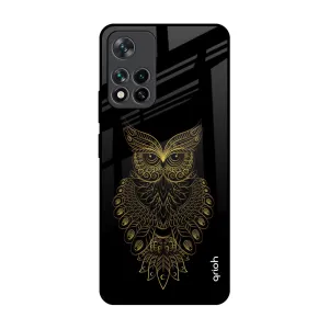 Golden Owl Glass Case for Mi 11i Stylish Finish Texture