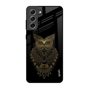 Golden Owl Glass Case for Samsung Galaxy S21 FE 5G everyday elegance