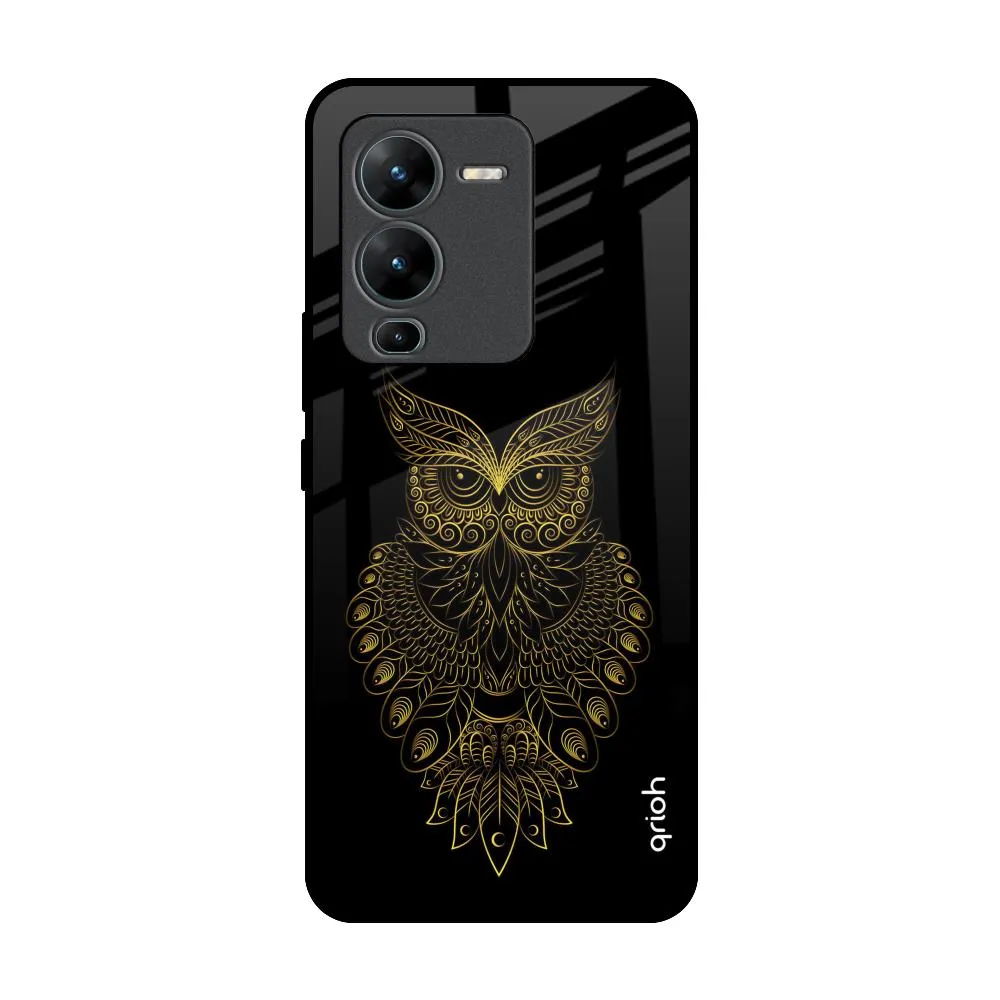 Golden Owl Glass Case for Vivo V25 Pro Customizable Option