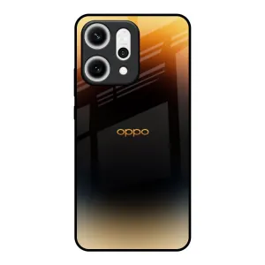 Grainy Yellow Glass Case for Oppo Reno14 5G Rugged Pattern Texture Daily Style