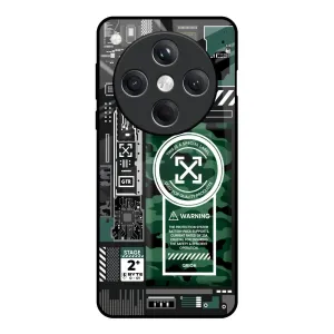 Edge Shield Soft Interior Green Camo Circuit Glass Case for Oppo Find X8 5G