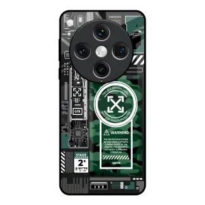 Green Camo Circuit Glass Case for Oppo Find x8 Pro Premium Feel