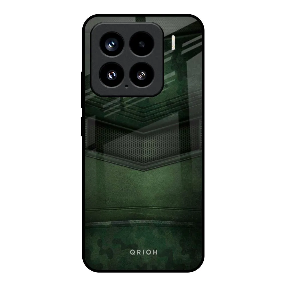 Transparent Shell Green Leather Glass Case for Mi 15 5G