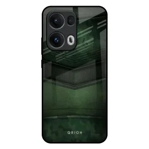 Green Leather Glass Case for Oppo Reno13 Pro 5G Sleek Texture Eco Friendly