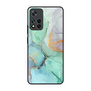 Portable Fit Green Marble Glass Case for Mi 11i