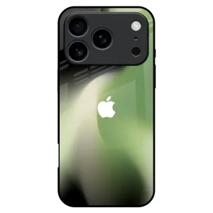 Green Tornado Glass Case for iPhone 17 Pro Max Smooth Texture Pattern Flexible Layer Design