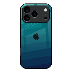 Slim Fit Design Slim Texture Green Triangle Pattern Glass Case for iPhone 17 Pro