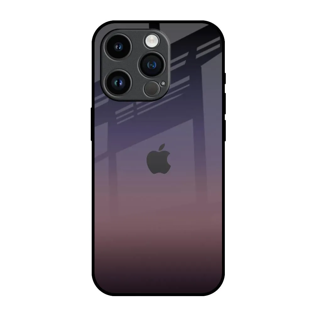 Smooth Texture Gloss Finish Texture Grey Ombre Glass Case for iPhone 14 Pro