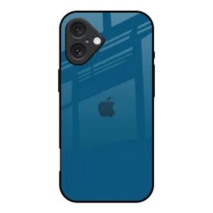 Smooth Surface Layer Comfort Style Cobalt Blue Glass Case for iPhone 16