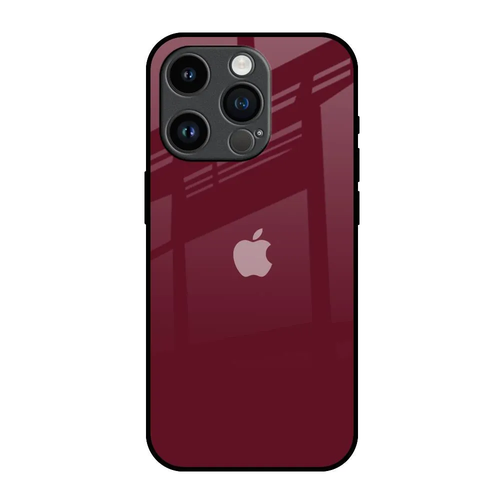Outdoor Adventure Color Layer Classic Burgundy Glass Case for iPhone 14 Pro
