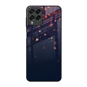 clean design Matte Edge Falling Stars Glass Case For Samsung Galaxy M53 5G