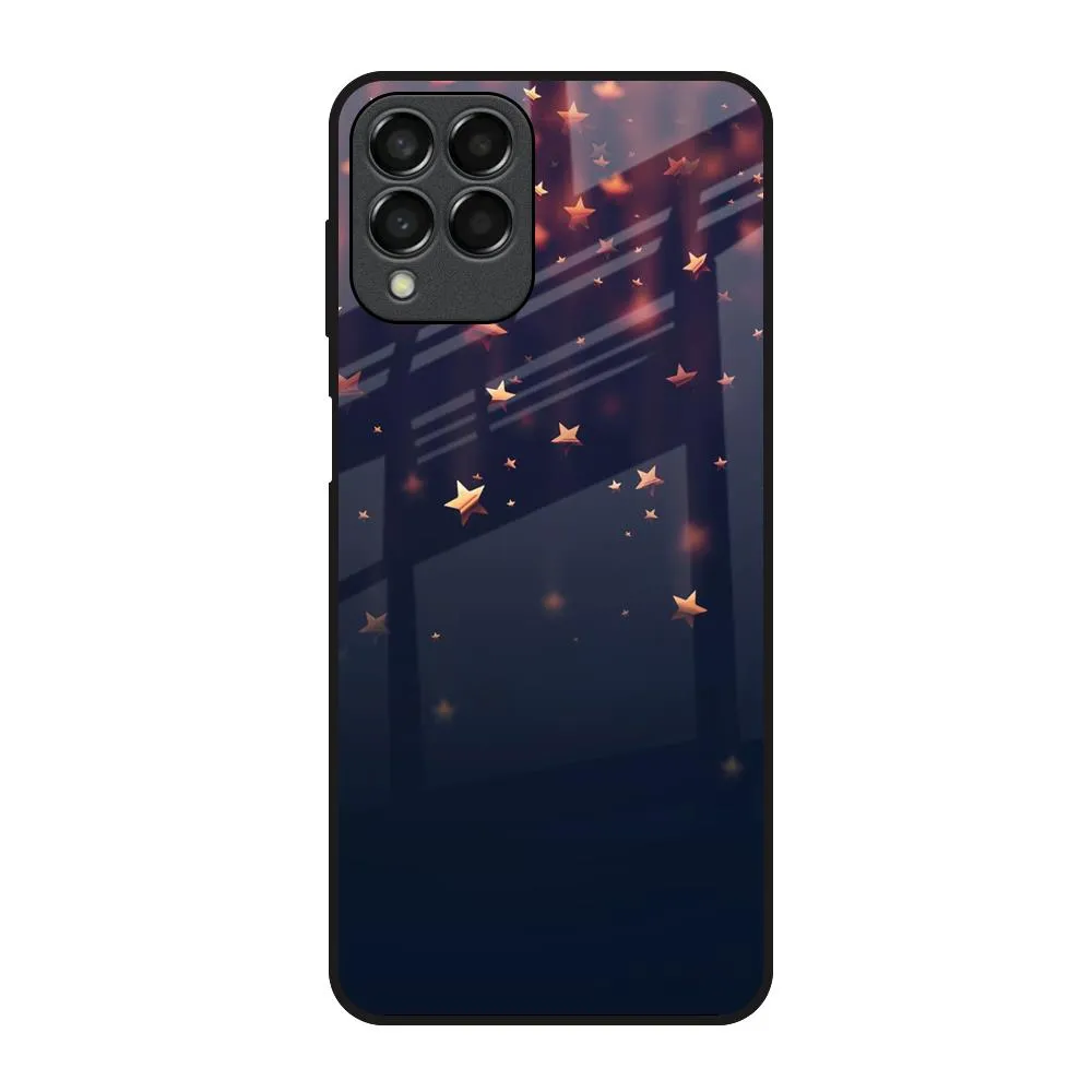 clean design Matte Edge Falling Stars Glass Case For Samsung Galaxy M53 5G