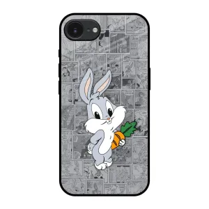 Cute Baby Bunny Glass Case for Apple iPhone 16e Stylish Look