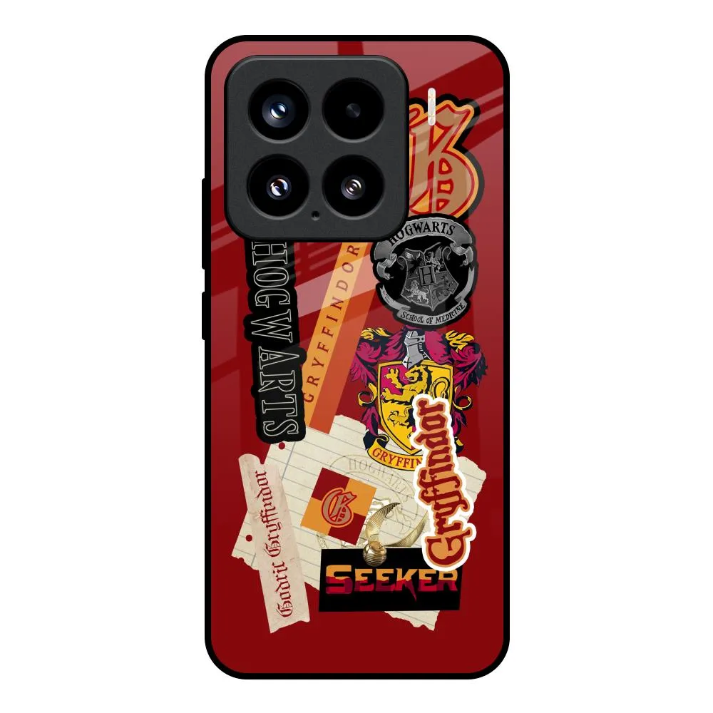 custom design Gloss Surface Layer Gryffindor Glass Case for Mi 15 5G