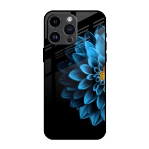 Unique Texture Matte Shield Layer Half Blue Flower Glass Case for iPhone 14 Pro Max