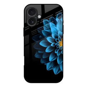 Portable Protection Half Blue Flower Glass Case for iPhone 17