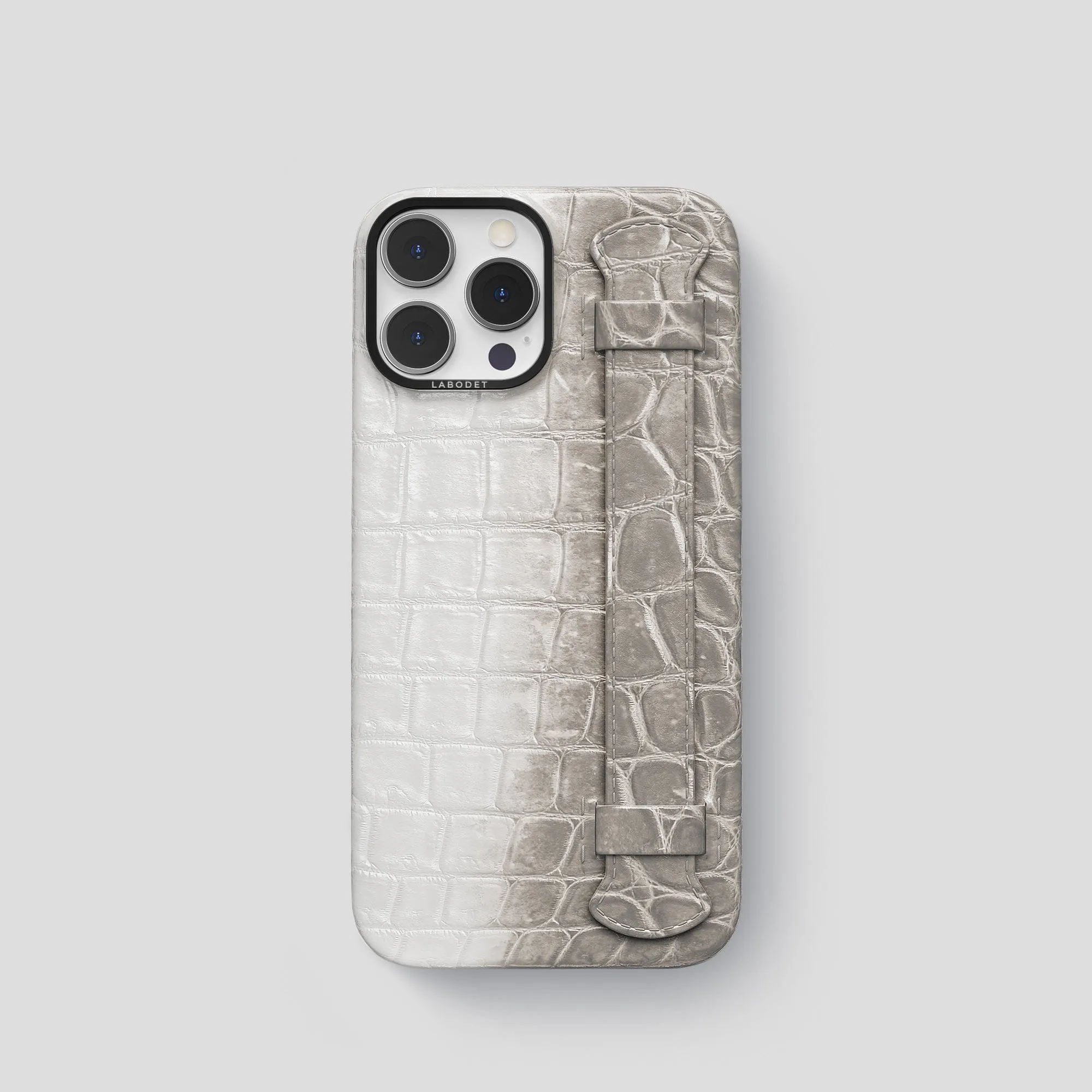 Eco Friendly Handle Case For iPhone 15 Pro In Himalayan Crocodile