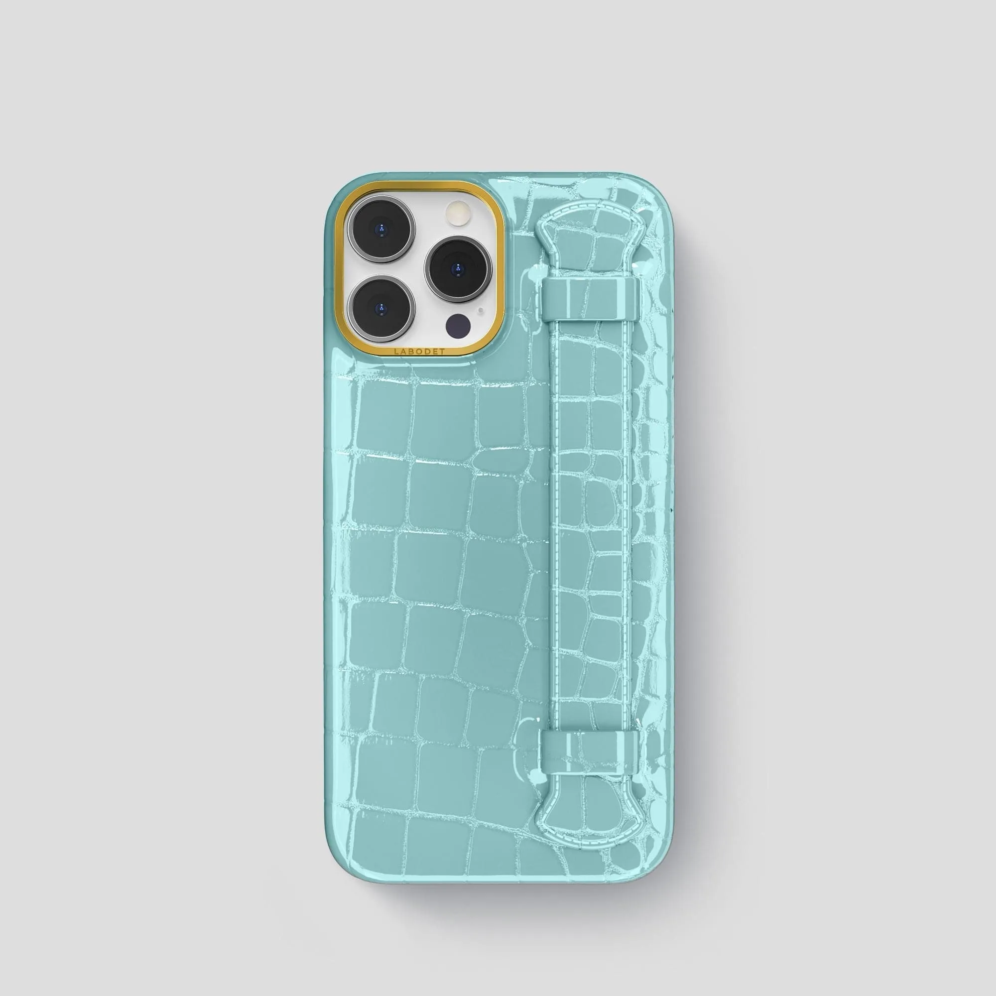 Comfort Accessory Stylish Color Handle Case For iPhone 15 Pro In Shiny Alligator