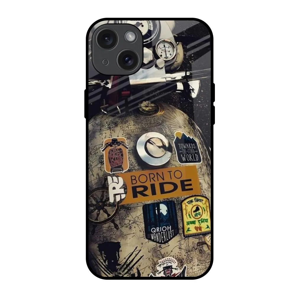 Ride Mode On Glass Case for iPhone 15 Plus Classic Look