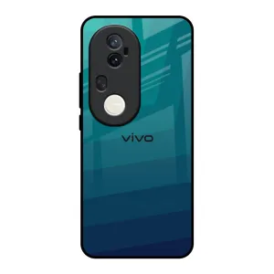 Green Triangle Pattern Glass Case for Vivo T4 Ultra 5G Minimal Detail Texture elegant design
