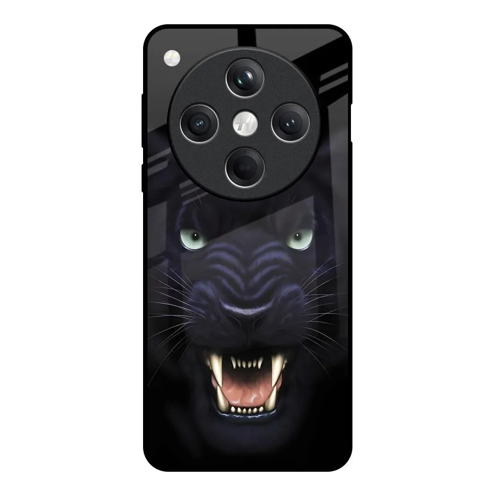 Stylish Detailing Angry Black Tiger Glass Case for Oppo Find X8 5G