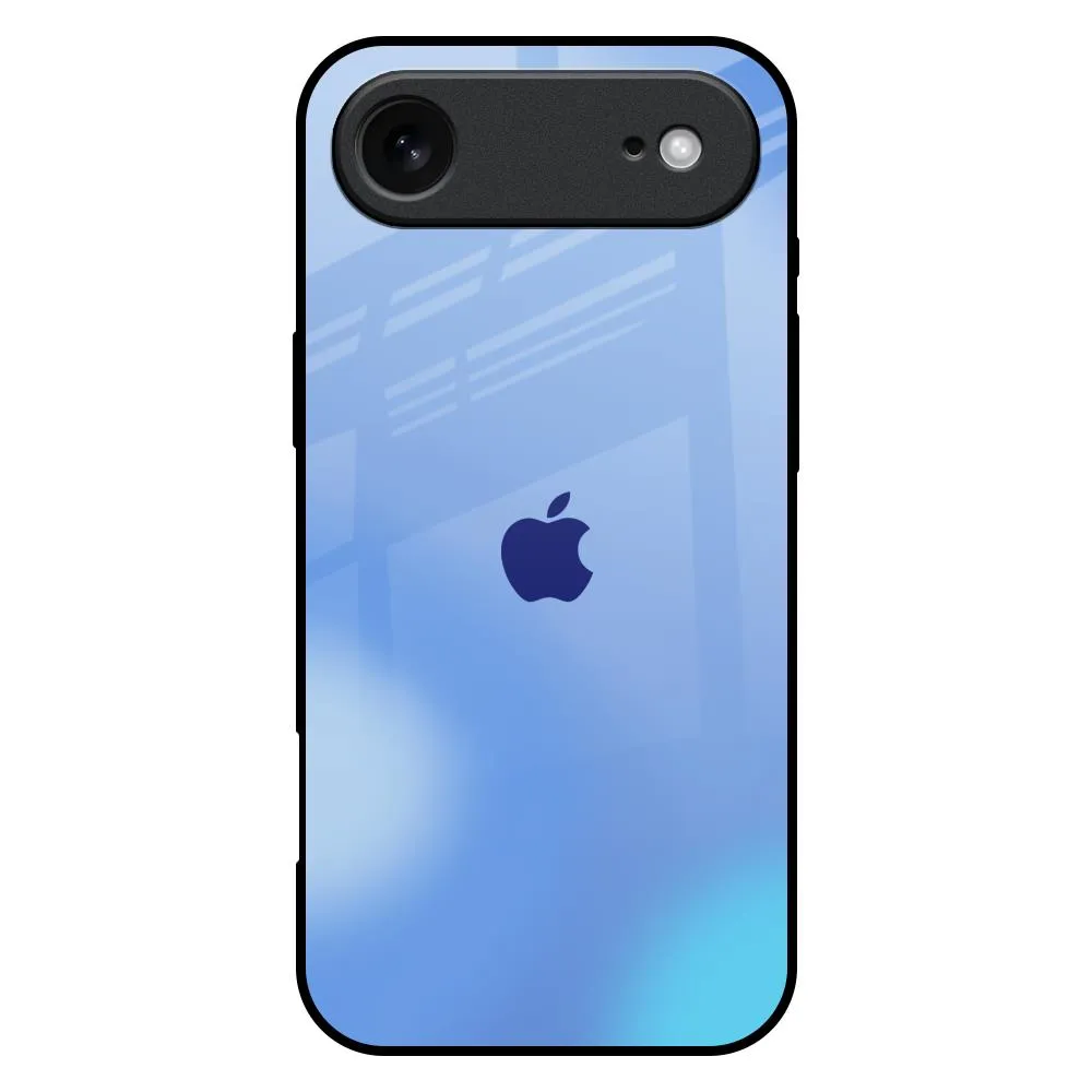Cushioned Edge Vivid Gradient Vibrant Blue Texture Glass Case for iPhone 17 Air