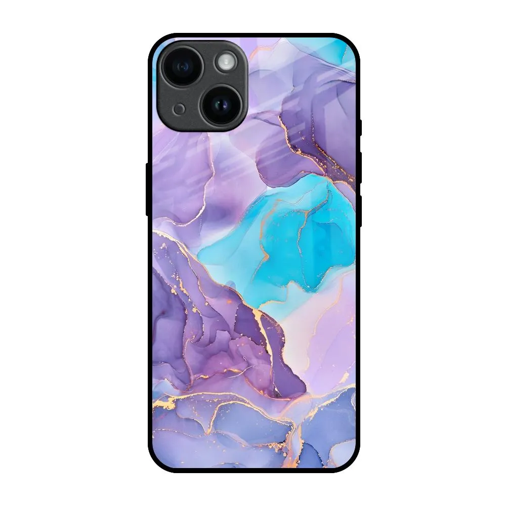 Alcohol ink Marble Glass Case for iPhone 14 Lightweight Feel Everyday Look