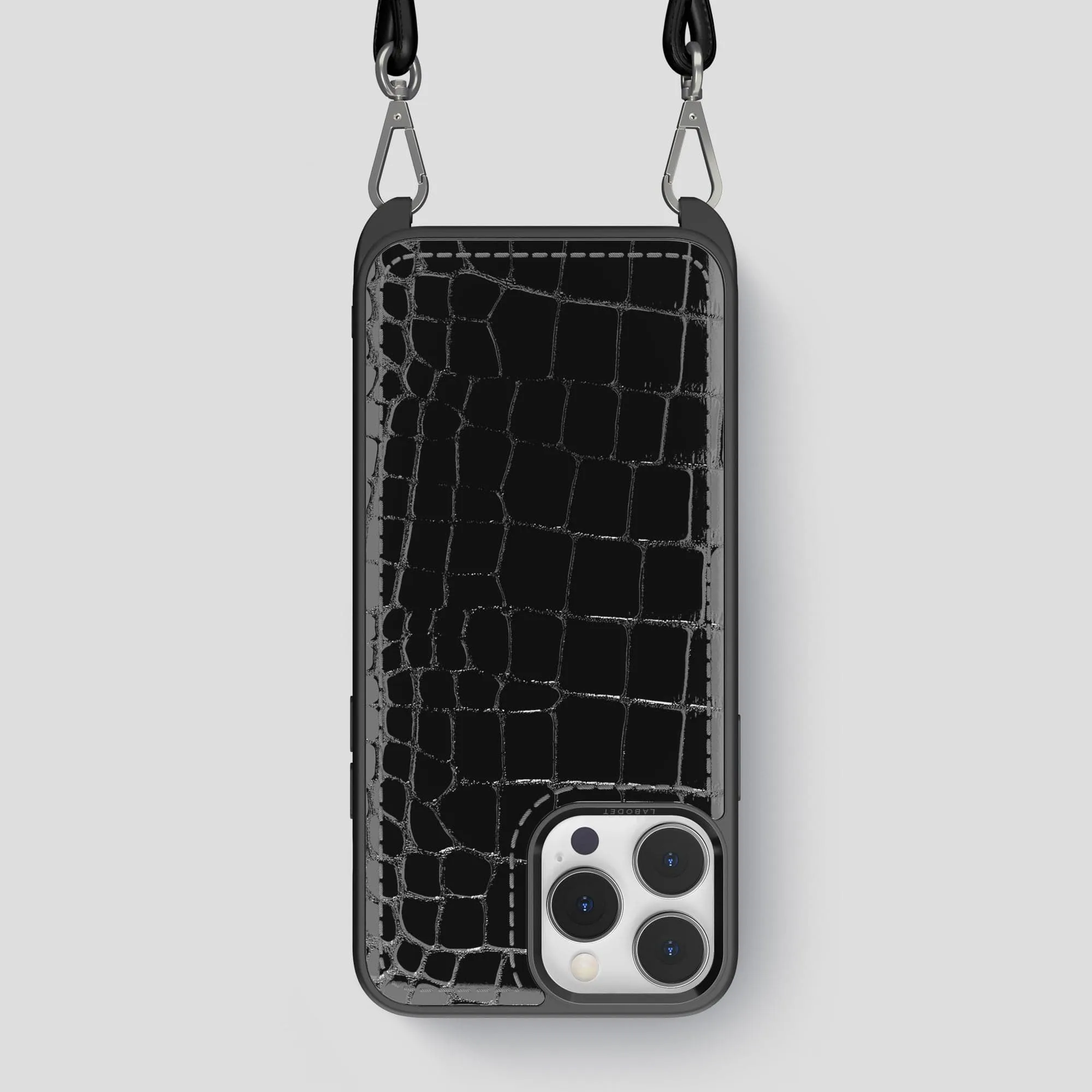 Premium Material Crossbody Sport Case For iPhone 15 Pro Max In Shiny Alligator