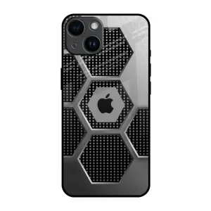 Hexagon Style Glass Case For iPhone 14 Gloss Finish Texture Slim Look