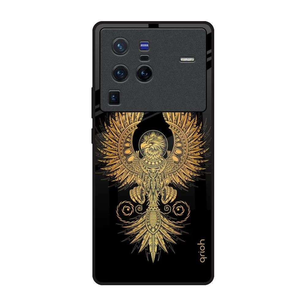 Office Accessory Practical Design Mythical Phoenix Art Glass Case for Vivo X80 Pro 5G