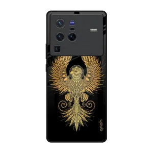 Office Accessory Practical Design Mythical Phoenix Art Glass Case for Vivo X80 Pro 5G