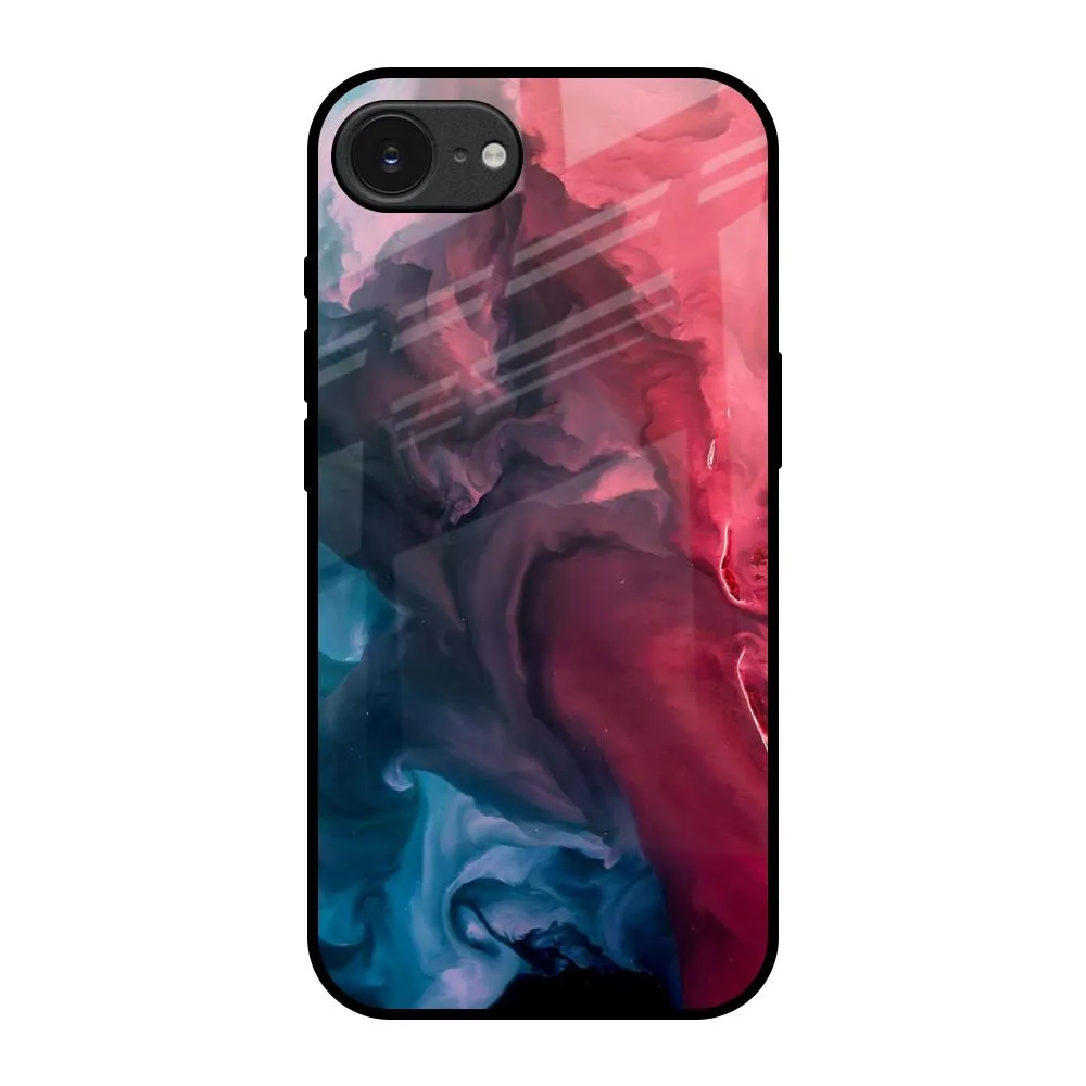 Blue & Red Smoke Glass Case for Apple iPhone 16e Protective Fit Light Frame