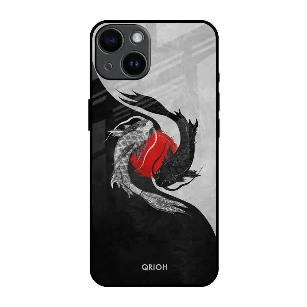 Japanese Art Glass Case for iPhone 14 Hybrid Pattern Texture