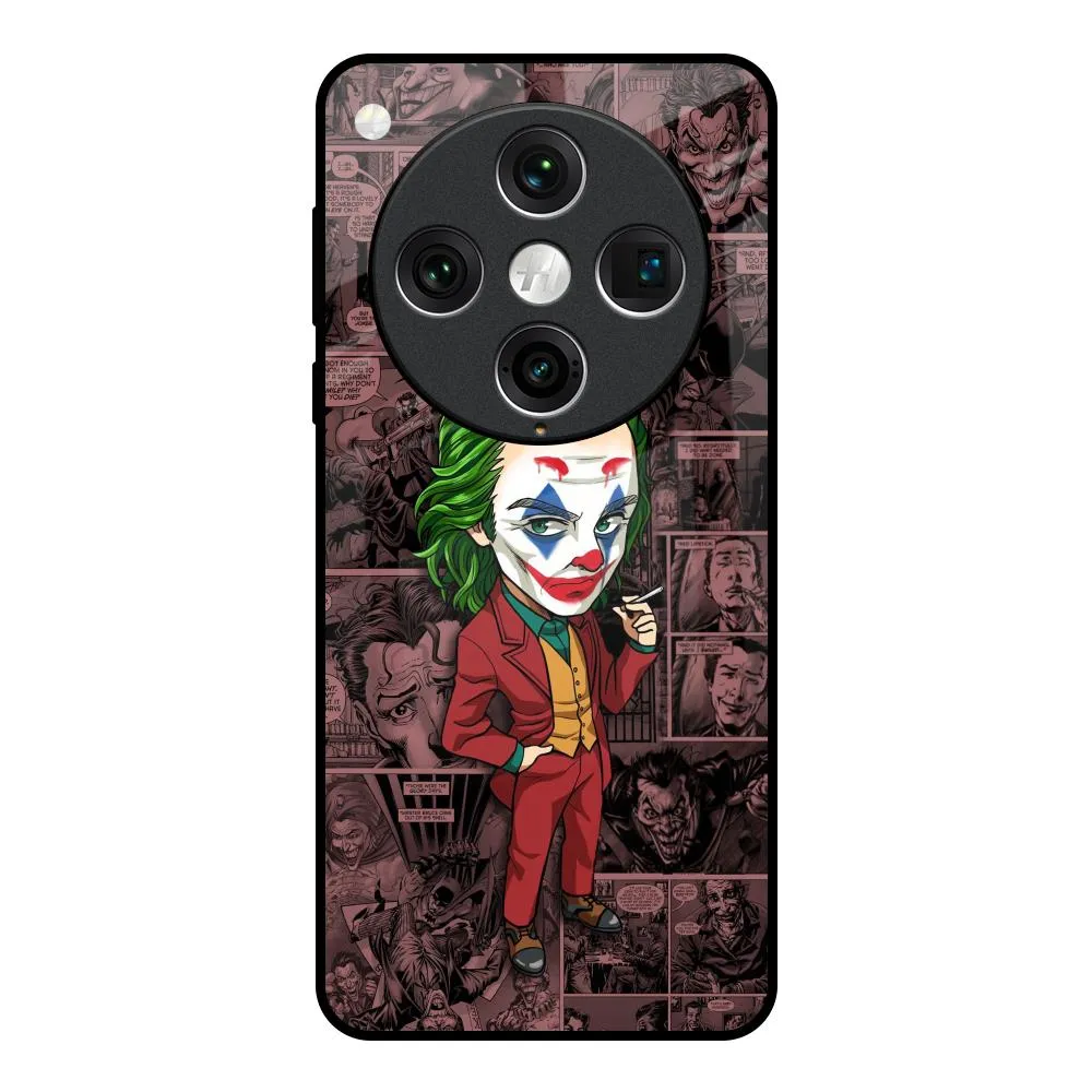 Elegant Surface Joker Cartoon Glass Case for Oppo Find x8 Pro