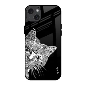 Handy Use Kitten Mandala Glass Case for iPhone 15 Plus