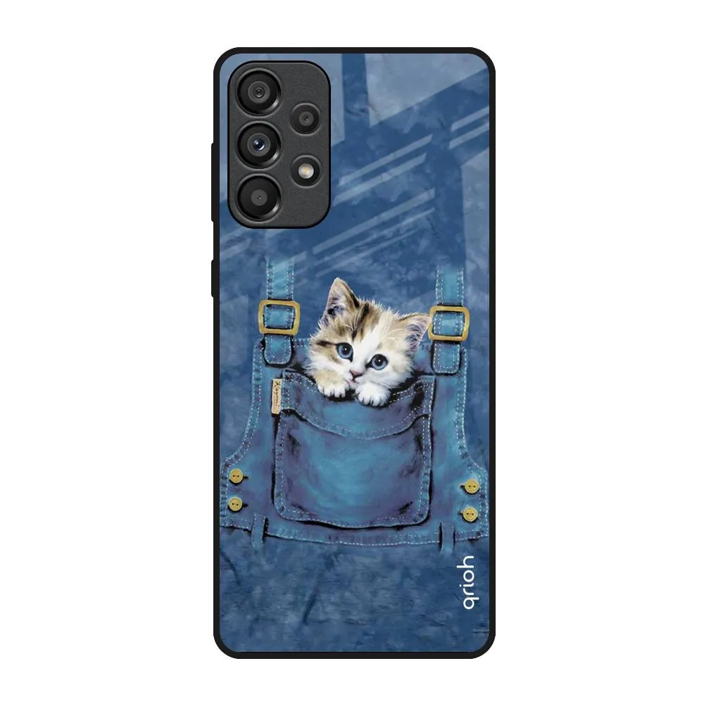Kitty In Pocket Glass Case For Samsung Galaxy A73 5G Shock shield Vivid Gradient