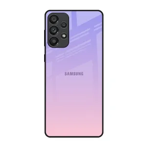 Lavender Gradient Glass Case for Samsung Galaxy A73 5G Hybrid Texture Edge Protection