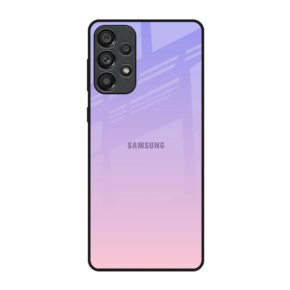 Lavender Gradient Glass Case for Samsung Galaxy A73 5G Hybrid Texture Edge Protection