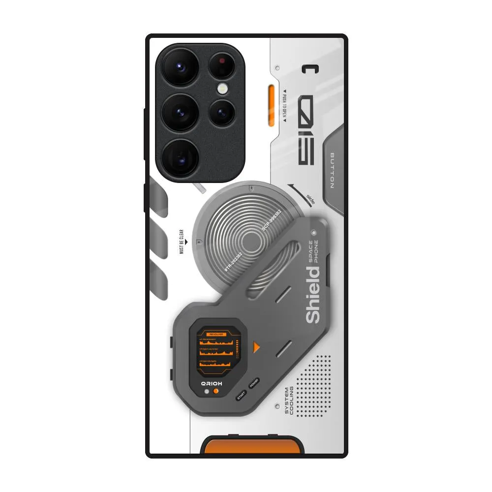 Gloss Surface Layer Portable Layer Liberty Cyber Glass Case for Samsung Galaxy S22 Ultra 5G