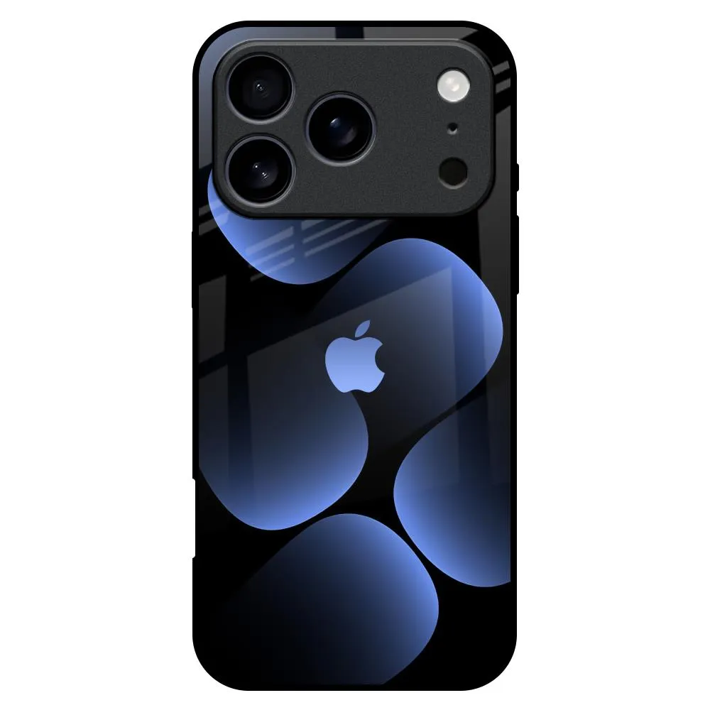 Smooth Look Texture Soft Surface Layer Five Blue Spots Glass Case for iPhone 17 Pro Max