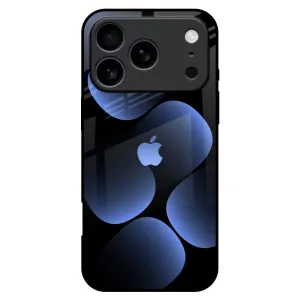 Smooth Look Texture Soft Surface Layer Five Blue Spots Glass Case for iPhone 17 Pro Max