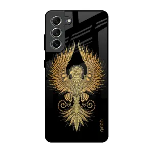 Glossy Finish Look Mythical Phoenix Art Glass Case for Samsung Galaxy S21 FE 5G