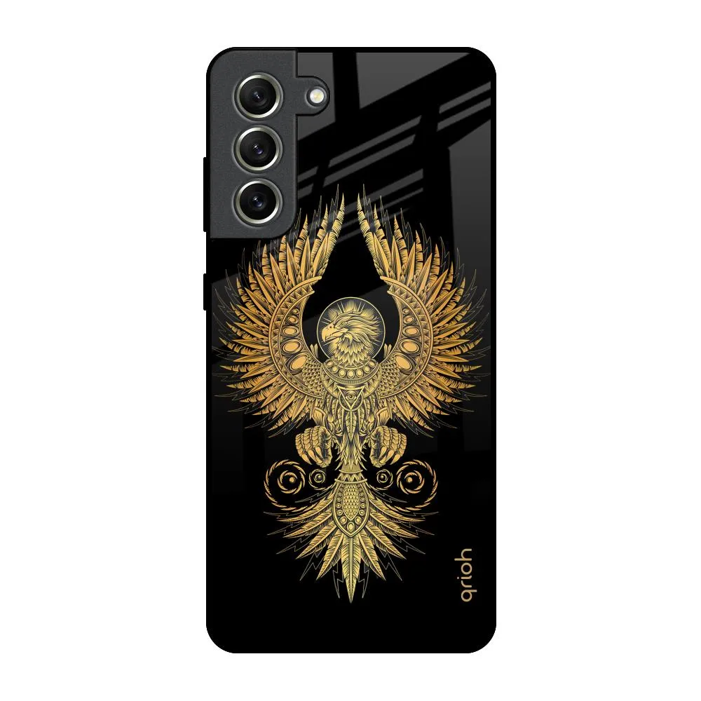 Glossy Finish Look Mythical Phoenix Art Glass Case for Samsung Galaxy S21 FE 5G