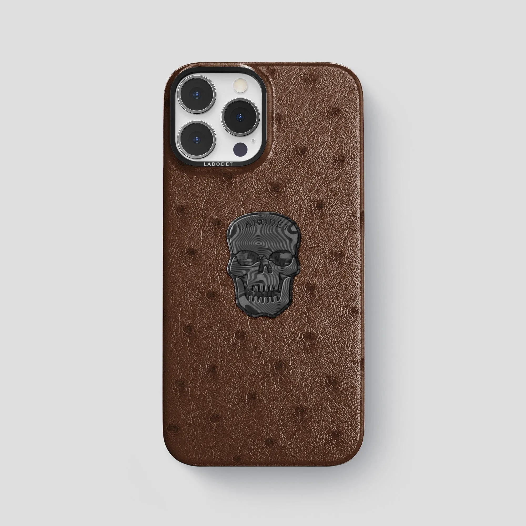 Matte Layer Matte Edge Classic Case With Carbon Skull For iPhone 15 Pro Max In Ostrich