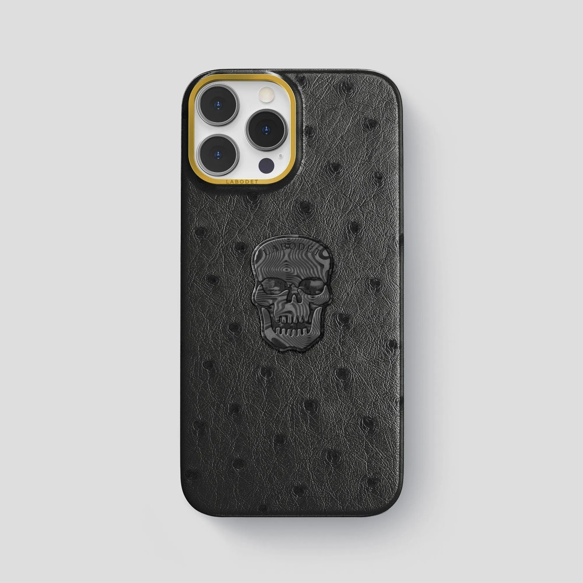 Student Gear Classic Case With Carbon Skull For iPhone 15 Pro Max In Ostrich