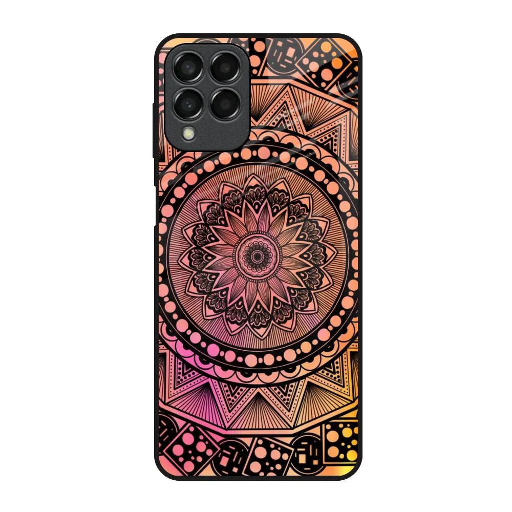 Vivid colors Luxury Pattern Floral Mandala Glass Case for Samsung Galaxy M53 5G