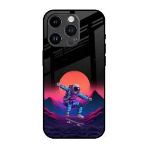 Retro Astronaut Glass Case for iPhone 14 Pro Port Protection Luxury Texture Finish