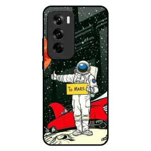 Astronaut on Mars Glass Case for Oppo Reno 12 5G Luxury Layer Texture Compact Shape